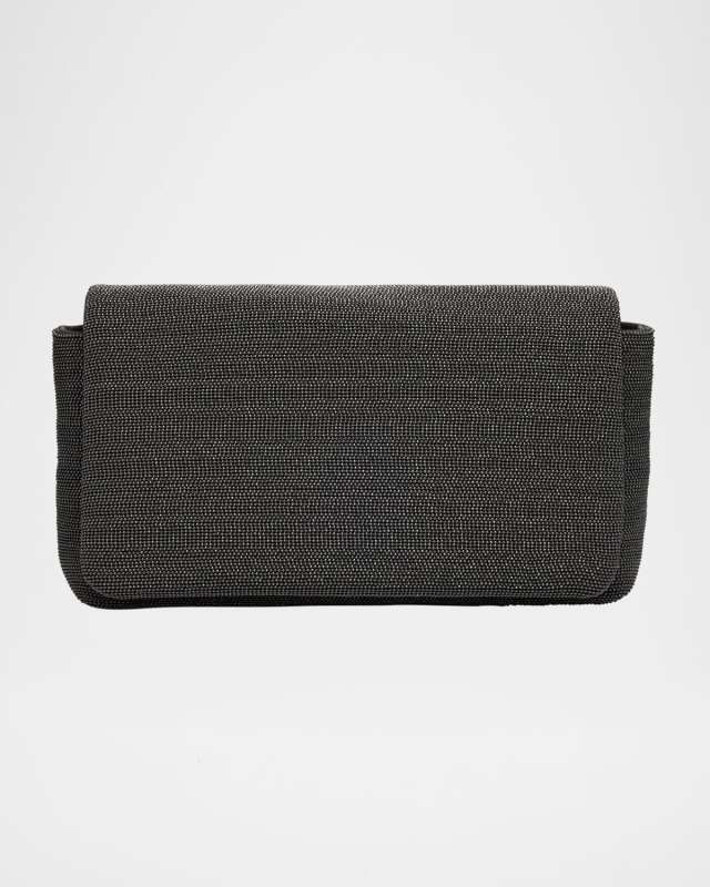 Monili Convertible Flap Leather Clutch Bag